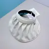 Chapéu de Sol Vazio de Verão Dobrável com Concha Chapéu de Sol Feminino de Aba Larga Portátil Dobrável para Uso Externo