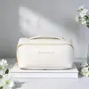 Bolsa de Maquillaje Portátil de Almacenamiento de PU de Mano, Gran Capacidad, Bolsa Simple Tipo Almohada, Estilo Dama, Bolsa de Lavado Impermeable para Viajes, Transfronteriza