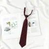 Gravata Listrada Vermelha Preguiçosa Sem Nó Estilo Escolar Japonês Gravata Camisa de Uniforme Feminino Uniforme Escolar Traje de Marinheiro Gravata Borboleta
