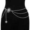 Amazon Moda Cadena de Cintura Multicapa Sol Luna Atmósfera Punk Ajustable Combinación Falda Pantalones Accesorios Decorativos para la Cintura