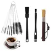 Amazon Escova de Limpeza para Moedor de Café Acessórios para Máquina de Café Escova Cerdas Cabo de Madeira Conjunto de Escovas para Café