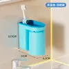 Portacepillos de dientes color dopamina, set de vasos para lavarse la cara para el hogar montado en la pared sin taladro, cepillo de dientes y vaso para enjuague bucal de pareja