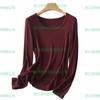 Camisa de Base Feminina Meiyabi Black Label Lã 5A 150S Cinco em Um Temperatura Constante Quente Couro Sem Ferro Slim Manga Longa
