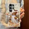 Folhas de outono, abóboras fantasmagóricas, capa de celular de Halloween, adequada para Samsung S26/25 Ultra, capa com película de dupla camada