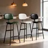 Bancos altos de bar modernos minimalistas com encostos de ferro, bancos altos para uso doméstico, bancos de bar de couro estilo luxo leve