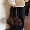 Cross2026 Outono Novo Retro Estampa de Leopardo Couro Veludo Bolsa de Ombro Único Trabalho Grande Capacidade Bolsa de Mão Casual Bolsa de Axila