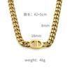 Cadena Cubana Trendy de Acero de Titanio Hip-Hop Europeo y Americano Collar Doble D Personalizado de Oro de 18 Quilates Pulsera de Joyería No Desvanecible Pendientes