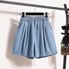 Pantalones de mezclilla auténtica lavada, pantalones de pierna ancha, holgados, delgados, de cintura alta, talla grande, para chica gordita, pantalones casuales de color sólido