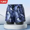 Bañadores para Hombre, Shorts de Baño para Hombre, Bañadores Holgados de Cinco Puntos de Doble Capa, Bañadores Anti-Vergüenza, Ropa de Playa de Secado Rápido