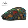 Chapéu Jacquard Retrô Estilo Étnico para Mulheres, Boina Borboleta, Chapéu Retrô Fashion Forward, Chapéu de Pintor Versátil Casual