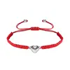 Pulsera de Nudo Chino de Colores Tejida a Mano de Nuevo Estilo Transfronteriza Simple Brillante con Forma de Corazón Ajustable Pulsera Personalizada para Pareja