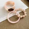 Pulseira Oval de Acrílico Runzhuoqishi Estilo Europeu e Americano Pulseira Personalizada Design de Nicho Joia com Toque de Luxo