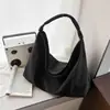 Bolsa de Ombro Única em Lona Feminina de Grande Capacidade Bolsa Tote para o Dia a Dia Simples Versátil Casual Bolsa Transversal Novo Estilo Coreano Bolsa Feminina