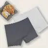 Pantalones de Seguridad Transpirables Sin Costuras para Mujer, Cintura Media, Entrepierna de Algodón Puro, Estilo Coreano para Estudiantes, Color Sólido, Anti-Exposición, Leggings para Mujer