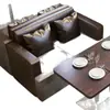 Juego de muebles de cafetería estilo retro, que incluye mesas, sillas y sofás, adecuado para tiendas de té de leche, bares, hoteles y áreas de recepción; asientos de cabina modernos de mediados de siglo