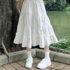 Falda Blanca de Corte A para Mujer, Nuevo Estilo 2027, Primavera/Verano, Petite, Borde Fruncido, Estilo Francés, Larga, Falda de Volantes tipo Pastel