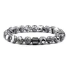 Europa y Estados Unidos transfronterizo más vendido piedra natural piedra volcánica piedra ojo de tigre pulsera de cuentas masculina imán pulsera magnética comercio exterior al por mayor