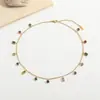Collar de Borla Multicolor Brillante Estilo Ins Europeo y Americano Transfronterizo al por Mayor Cadena para Clavícula de Acero de Titanio Chapado en Oro de 18 Quilates con Circonita Completa de Diamantes para Mujer