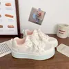Zapatillas de Malla Transpirables de Verano para Mujer 2026 Nuevos Zapatos Blancos Versátiles de Suela Gruesa Estilo Coreano Casual para Estudiantes