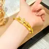 Pulsera Ascendente de la Fortuna Estilo LULU Nuevo Estilo Palacio Chino para Mujer, Incrustada con Diamantes, Pulsera Vintage Pulida de Nudo de Bambú Flor de Dinero