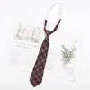 Corbata Marrón Camisa Oscura para Estudiantes Varones, Estilo Universitario, Rayas Color Café Retro Corbata de Lazo JK Decorativa Sin Corbata, Accesorio para Mujer