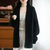 Chal, bufanda, capa, suéter para mujer, chaqueta cárdigan de punto, cálido, de manga larga, estilo murciélago, 100% lana