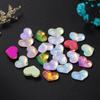 Nuevas joyas de cristal para uñas con forma de corazón de melocotón ancho y moca plana, decoraciones para uñas usables de colores mágicos.
