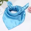 Nuevo pañuelo cuadrado pequeño de seda liso monocolor profesional para actuación hombres y mujeres azafata banco 50 cuadrado pequeño de satén