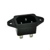 Pie de remachado AC-04 10A250V asiento en forma de pasador de tres patas enchufe de interfaz de alimentación de cocina eléctrica y coche a batería