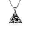Colgante de collar de acero de titanio con forma de ojo de Horus, pirámide egipcia antigua, estilo retro, con personalidad artística