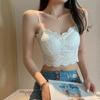 Algodão Renda Explosiva Pequeno Camisole Colete Feminino Cinto Almofada no Peito Design Interno Sentido de Usar por Fora Tubo Top Wrap Roupa Íntima Feminina