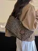 Bolso de mano retro casual con estampado de leopardo de gran capacidad, adecuado para el uso diario, el trabajo y los viajes; un bolso de hombro o un bolso de mano que se puede llevar debajo del brazo