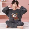Pijama Infantil Niños 2026 Nuevo Otoño Invierno Felpa de Coral Estilo Delgado Niños Grandes Franela Invierno Niñas Estilo Niñas Conjunto