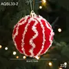 Nova Bola de Veludo Vermelho com Lantejoulas Brilhantes para Árvore de Natal, Vitrine e Decoração de Shopping