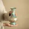 Adornos Cerámicos Hechos a Mano de Jingdezhen Estilo Chino Nuevo Jarrón Decorativo para Sala de Estar Adornos para Juego de Té Juego de Té Estilo Palacio Esmaltado