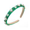 Arco de Cabelo Homing Nova Moda Pérola Cravejada de Diamantes Barroco Cor Brilhante Tecido Faixa de Cabelo Feminina Simples Estilo Coreano Fina Acessório de Cabelo