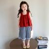 Conjunto para Meninas Roupas de Verão 2025 Novo Estilo Colete Fashion Infantil Shorts de Verão para Bebê Menina Roupa da Moda de Duas Peças