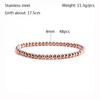 Pulsera de metal de acero inoxidable resistente al desgaste e impermeable de oro rosa, joyería simple de cuentas redondas de color mixto que no se desvanece, pulsera elástica