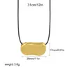 Collar de Espejo Plano de Oro de 18 Quilates Longitud Ajustable Asimétrica Cordón de Cuero Cadena para Clavícula Joyería Transfronteriza Europea y Americana