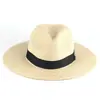 Nuevo sombrero de paja de verano para hombre y mujer, con protección solar UV, a la moda, sombrero Panamá de paja, venta al por mayor