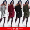 Nuevo Producto Otoño 2026 Eaby Amazon Sitio Independiente Más Vendido Vestido Largo de Manga Larga con Bolsillo y Hombros Descubiertos 5380