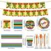 Nuevos Platos para Fiesta de Carnaval Mexicano, Platos de Papel del Día de Muertos, Vasos de Papel, Servilletas de Papel, Mantel, Banderines, Vajilla Festiva