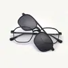 Óculos de Sol Polarizados Femininos Fashion em Tr90 com Clip-On Magnético Lentes Coloridas para Miopia, Óculos de Visão Noturna para Homens
