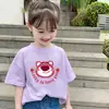 Camiseta de Algodón Puro para Niños Mayores, Ropa de Verano Moderna y Linda, Nuevo Estilo Verano Niñas Top Suelto Estilo Coreano para Niñas