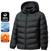 Chaqueta de plumón para hombre 2026 Invierno Capucha desmontable Cálida Casual para mediana edad y jóvenes Ligera de plumón Moderna