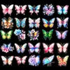 50 Adesivos Coloridos de Borboleta para Pets Adesivos à Prova d'Água Adesivos DIY para Copo d'Água Decoração de Capa de Celular Adesivos Pequenos Fofos Adesivos de Borboleta