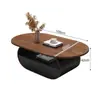 Mesa de Centro de Madeira Maciça Estilo Medieval, Estilo Retrô, Simples e Luxuosa, Adequada para Apartamentos Pequenos, Modelo Novo para Uso Doméstico, Mesa de Chá de Alta Qualidade