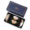 Taza de café rosa Meidao shengshi traje exquisito de alta gama par de regalo de boda Caja de regalo para tazas Regalo a mano