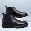 Transfronteiriça Novos Botas de Cano Alto Masculinas de Couro Genuíno Moda Manga Botas Martin Calçados de Trabalho Modernos Respiráveis Sola Grossa Esportes Lazer