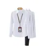 Verão 2024 Roupa de Trabalho Fina Roupa de Trabalho de Hotel Conjunto Vestido Camisa Branca Profissional Gola V Camisa Preta Manga Curta Feminina